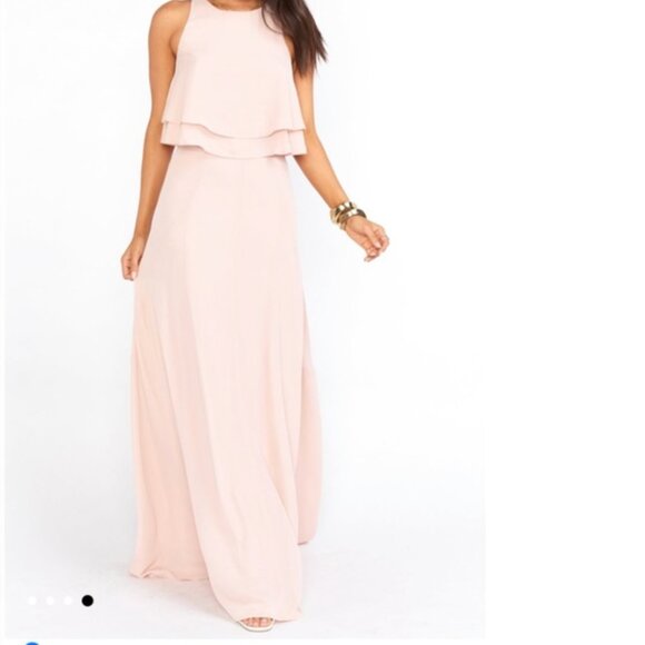 SHOW ME YOUR MUMU Princess Di Maxi Skirt Dusty Blush Crisp M - Picture 2 of 11